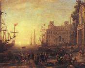 Port Scene with the Villa Medici - 克劳德·洛朗